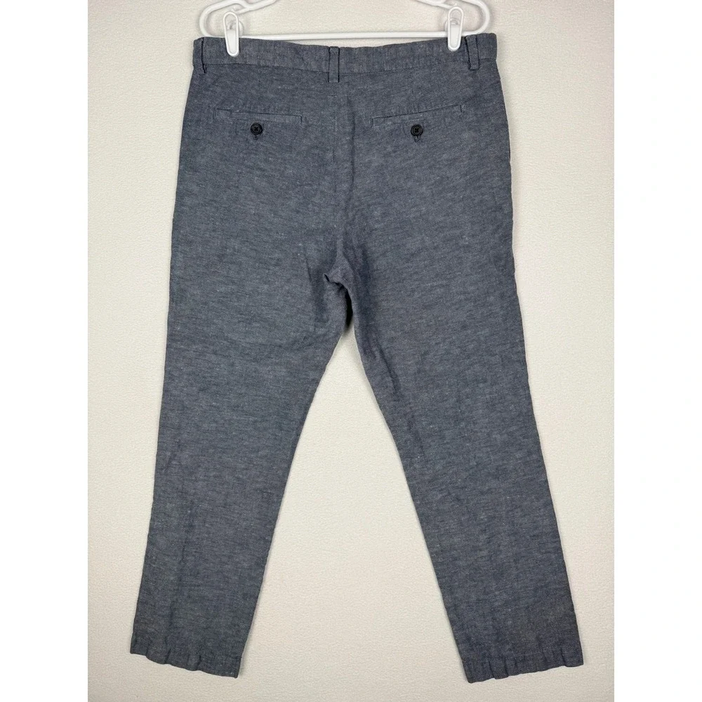 Banana Republic Aiden‎ Chino Pants Mens 34x30 Blue Linen Blend Slim Fit 182156